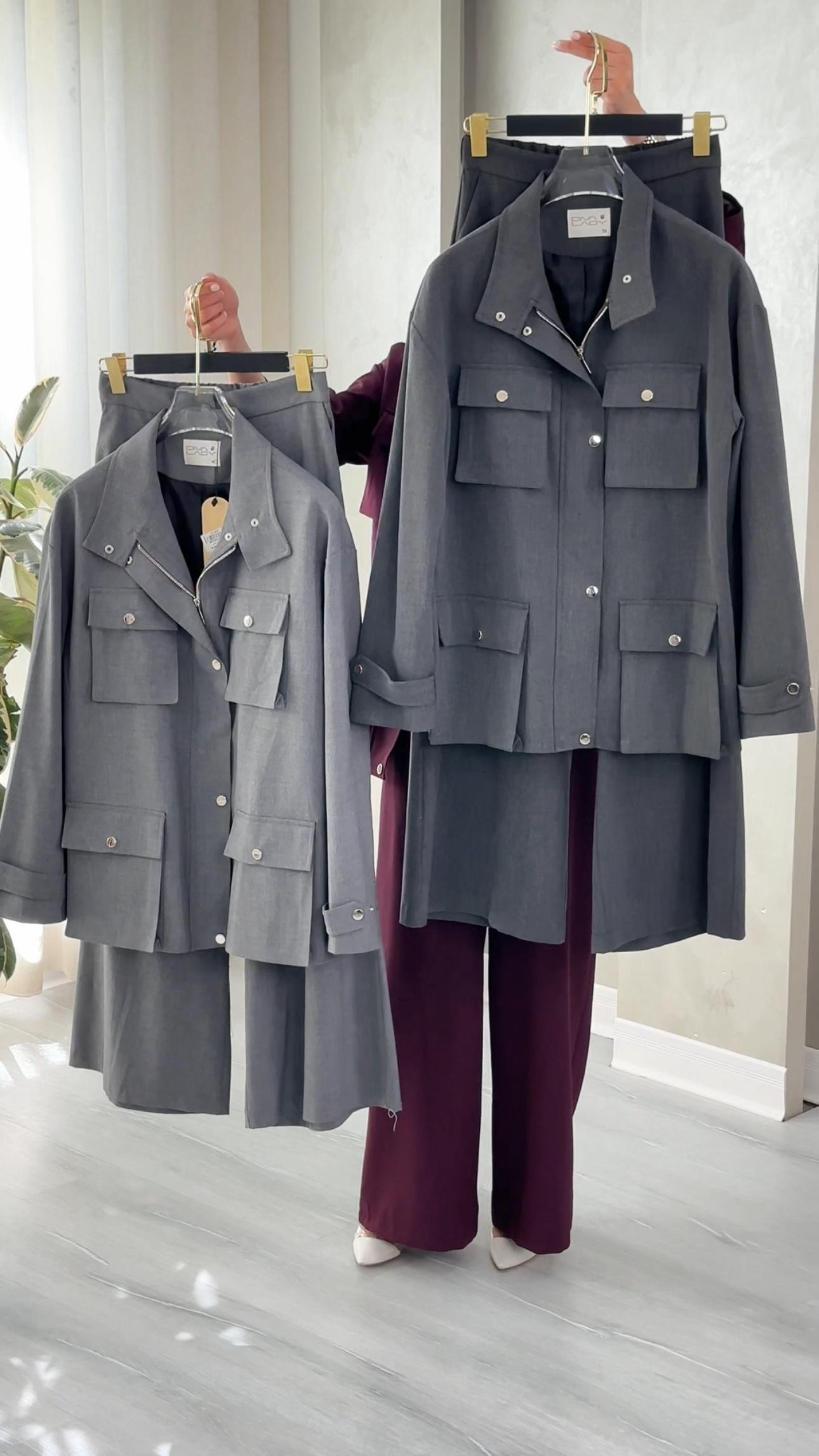 بدلة نسائي بجيوب كبيرة