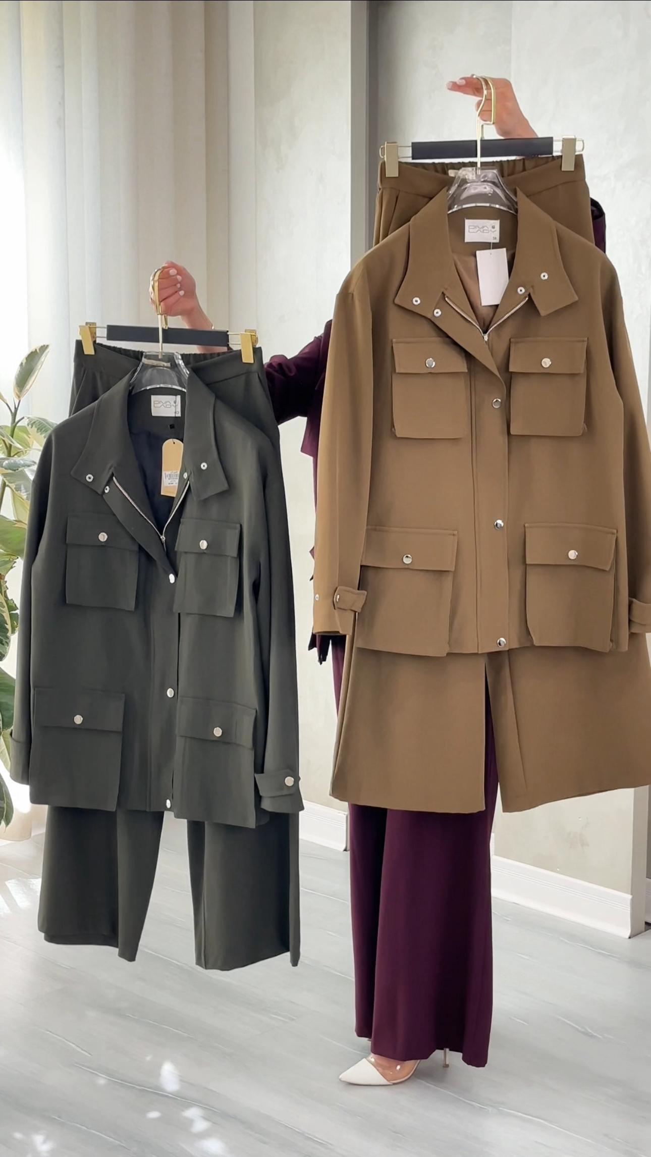 بدلة نسائي بجيوب كبيرة