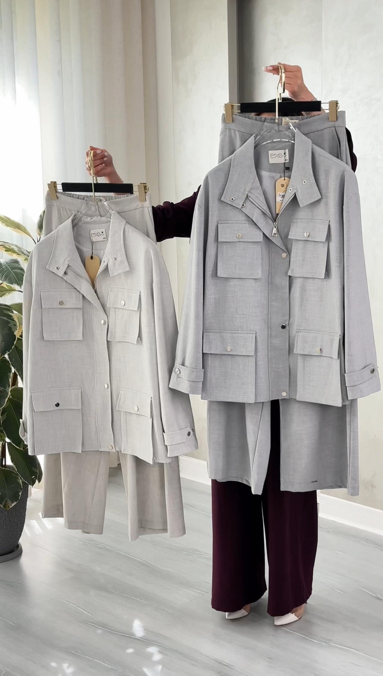 بدلة نسائي بجيوب كبيرة