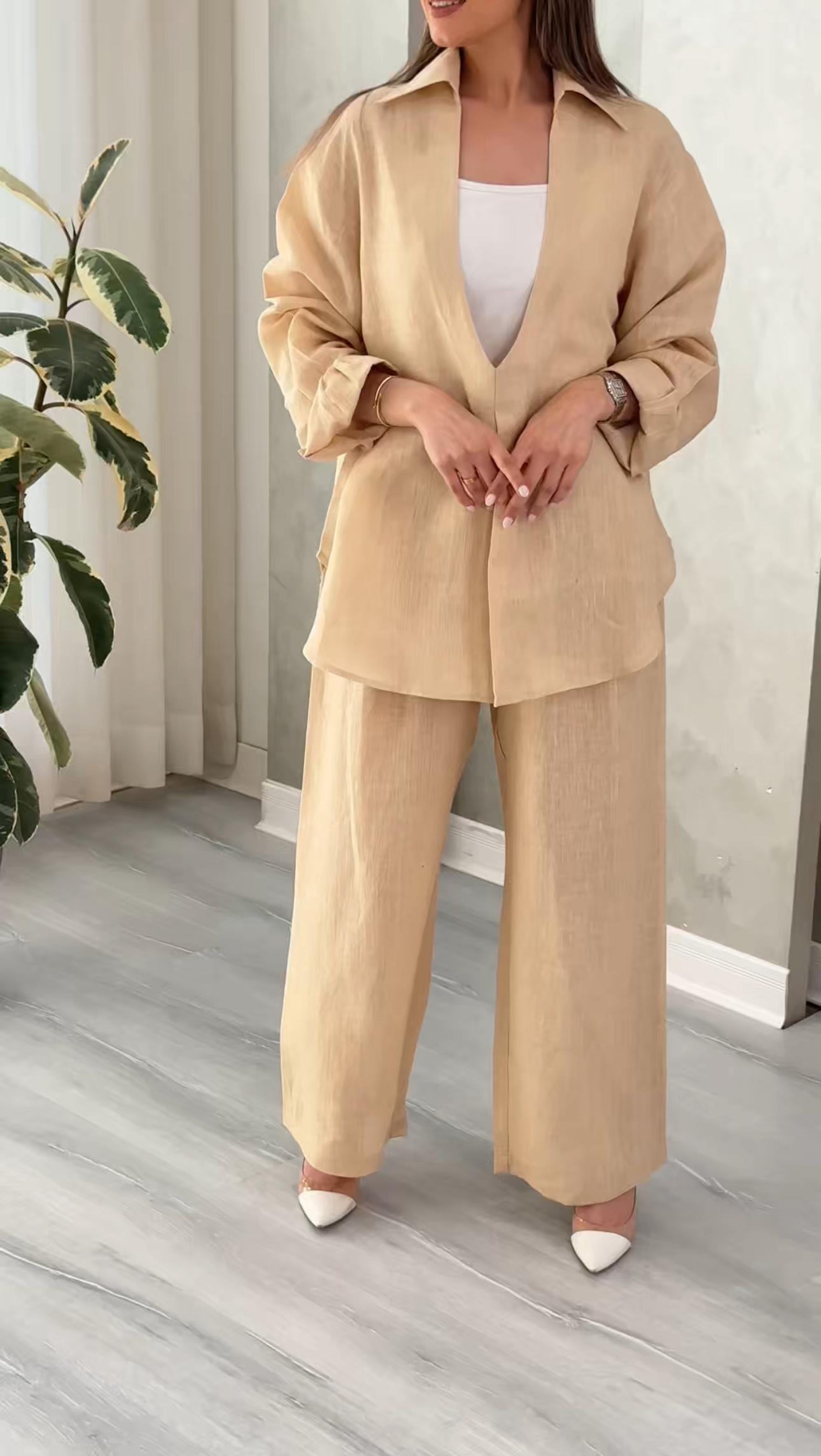 بدلة نسائي واسع وبسيط