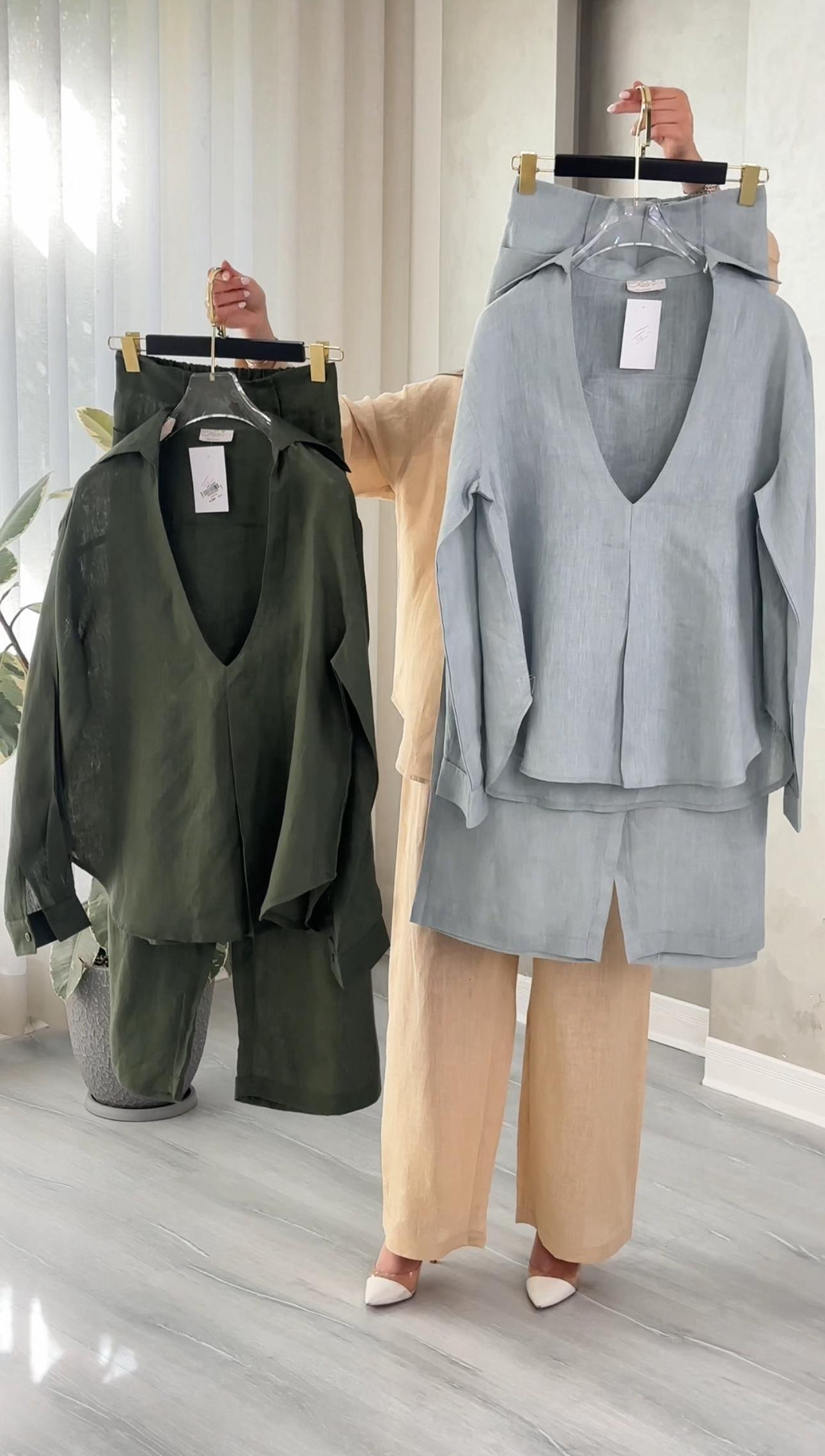 بدلة نسائي واسع وبسيط