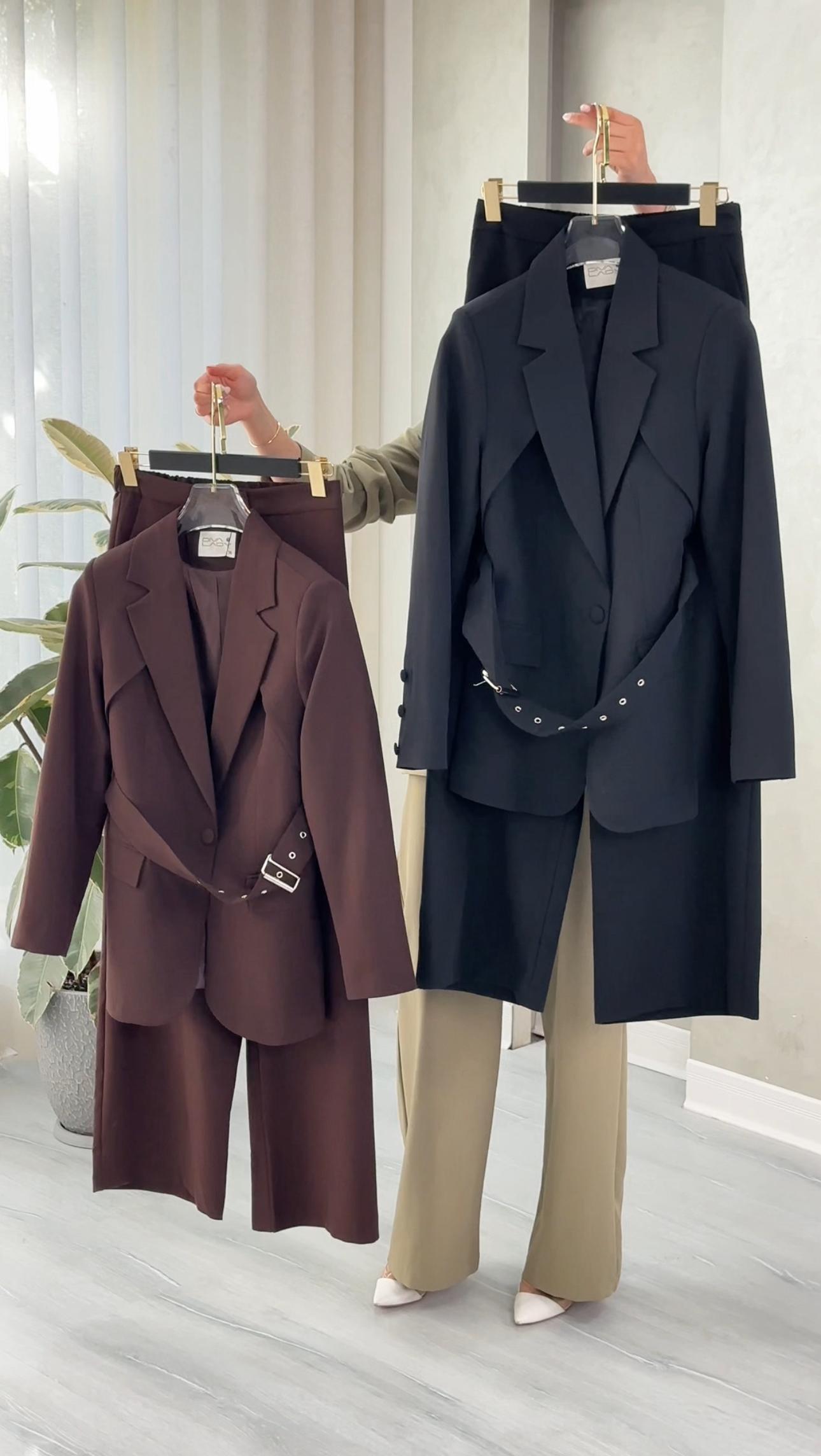 بدلة نسائي قصير حزام