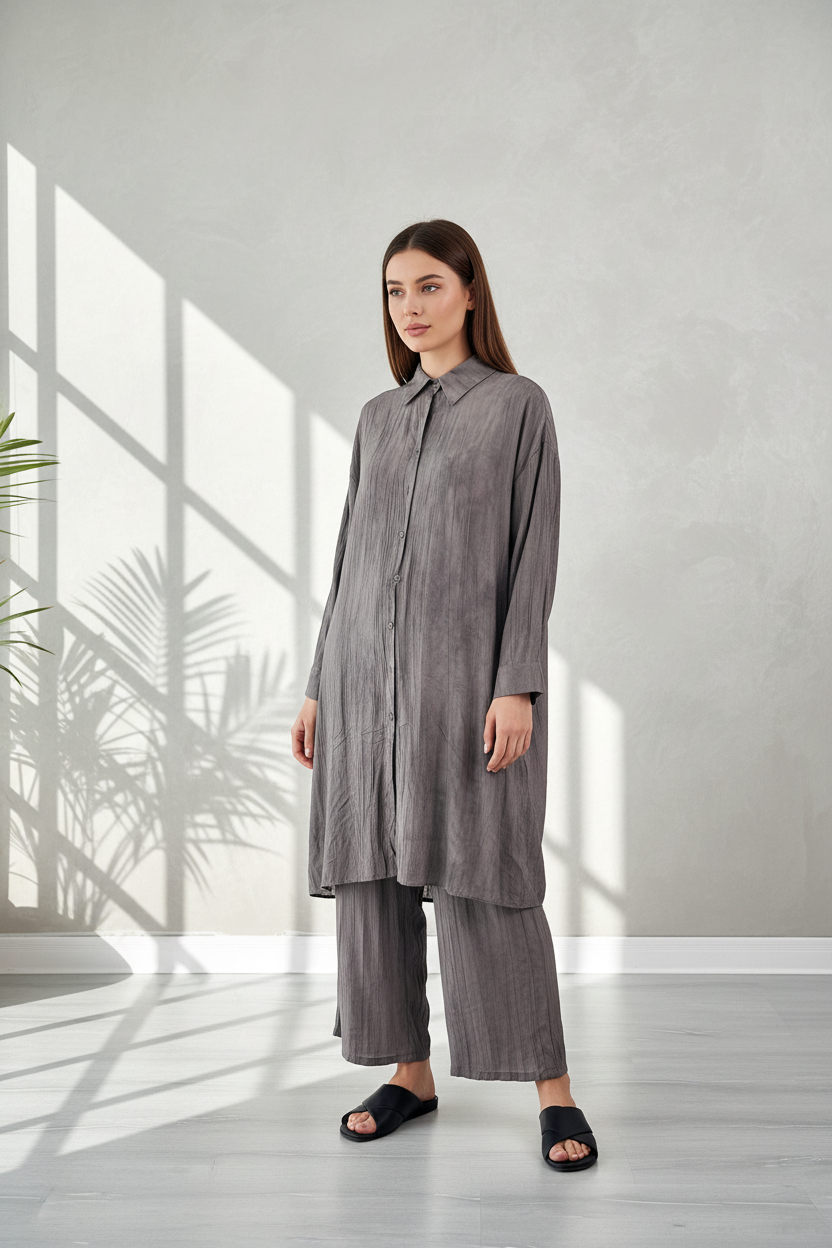 بدلة نسائي قميص طويل