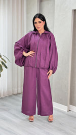 بدلة نسائي اكمام منفوخة