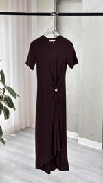 فستان رباط جانبي بكسرات