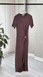 فستان رباط جانبي بكسرات