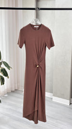 فستان رباط جانبي بكسرات