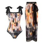 طقم مايوه برباط خصر واكتاف