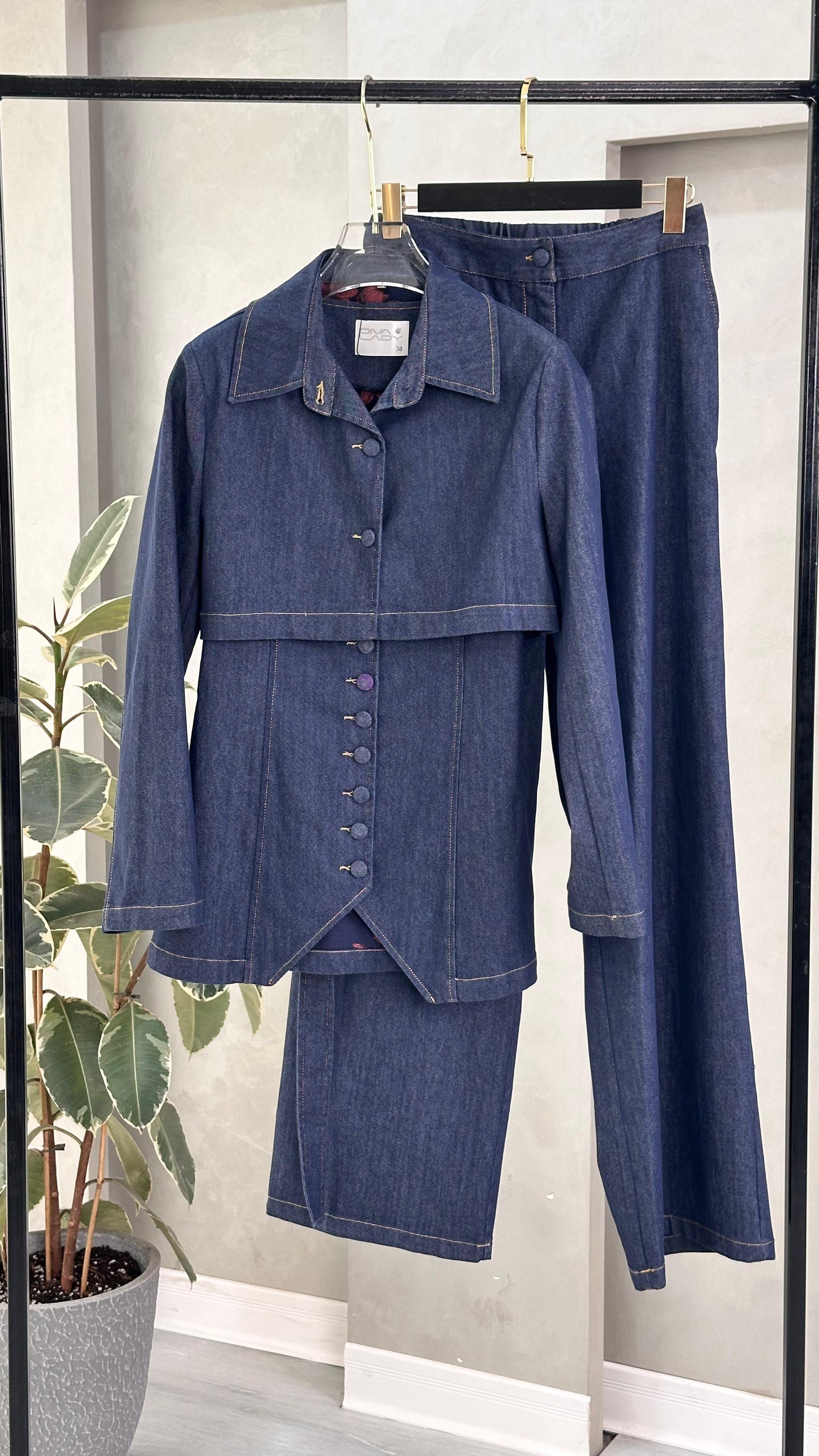 بدلة 3 قطع جينز