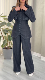 بدلة 3 قطع جينز