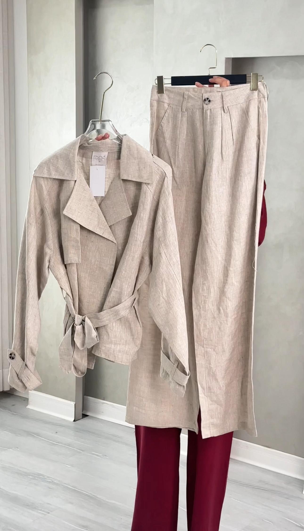 بدلة نسائي فضفاض بحزام