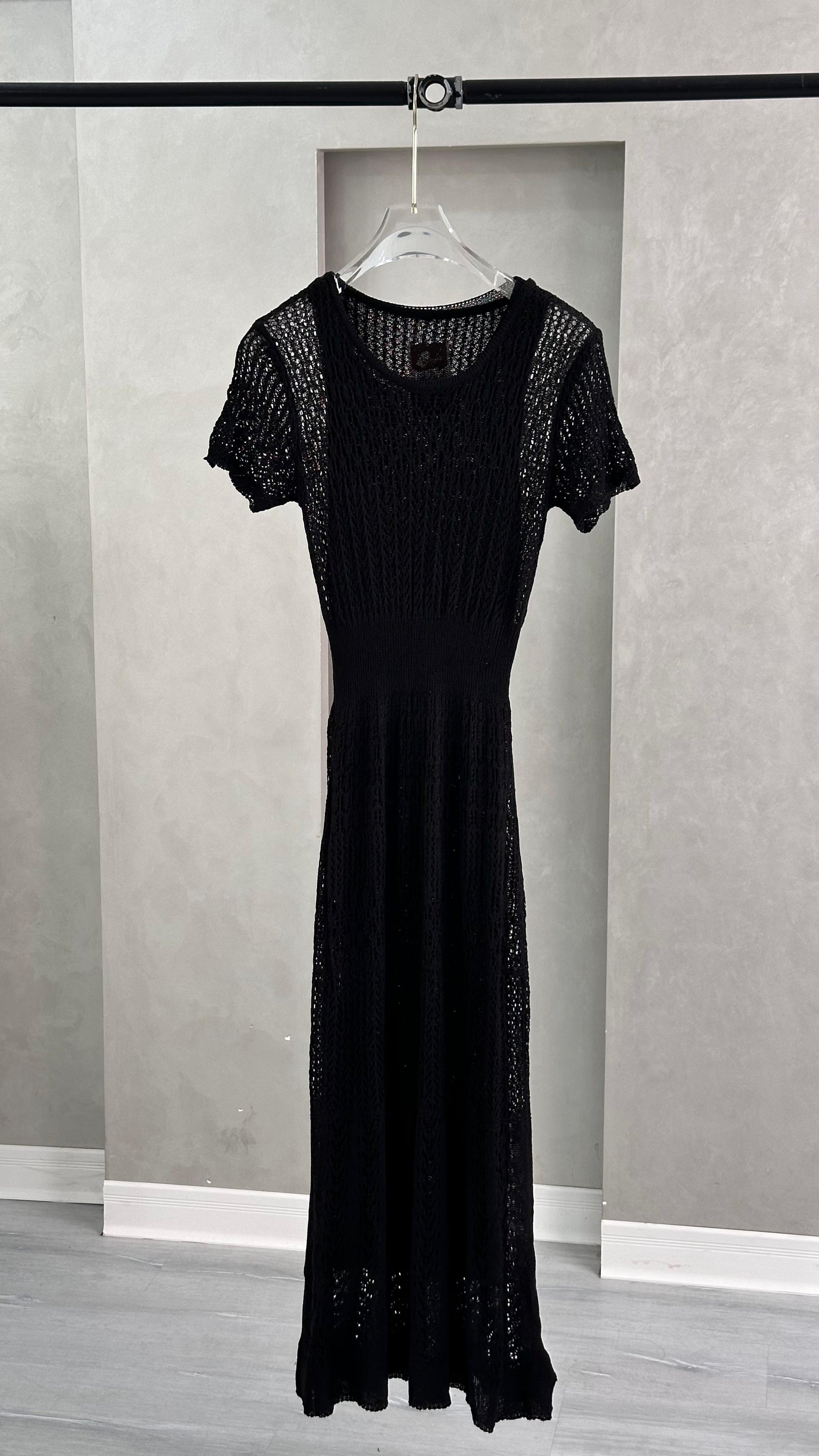 فستان شبك نص كم