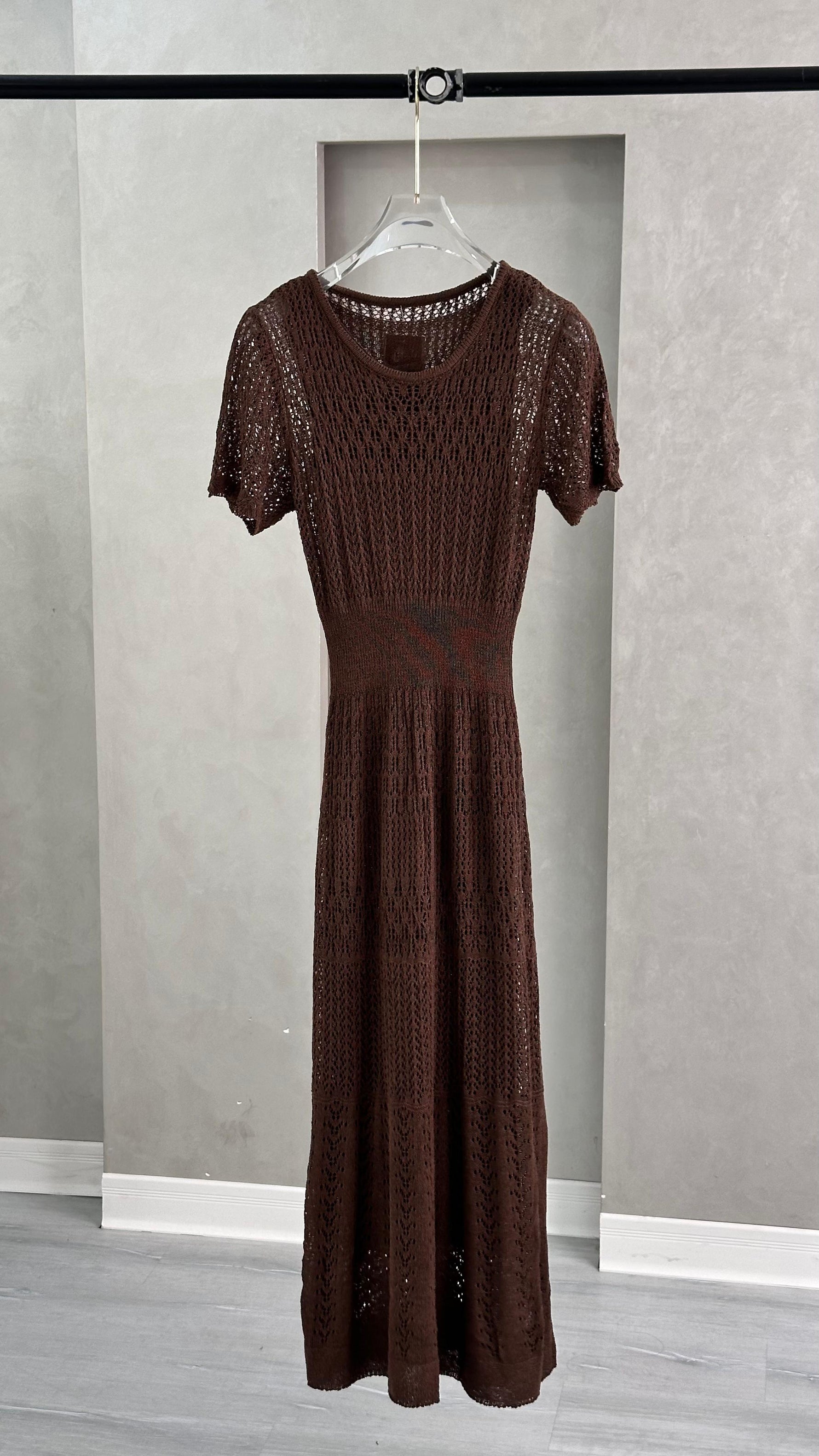 فستان شبك نص كم