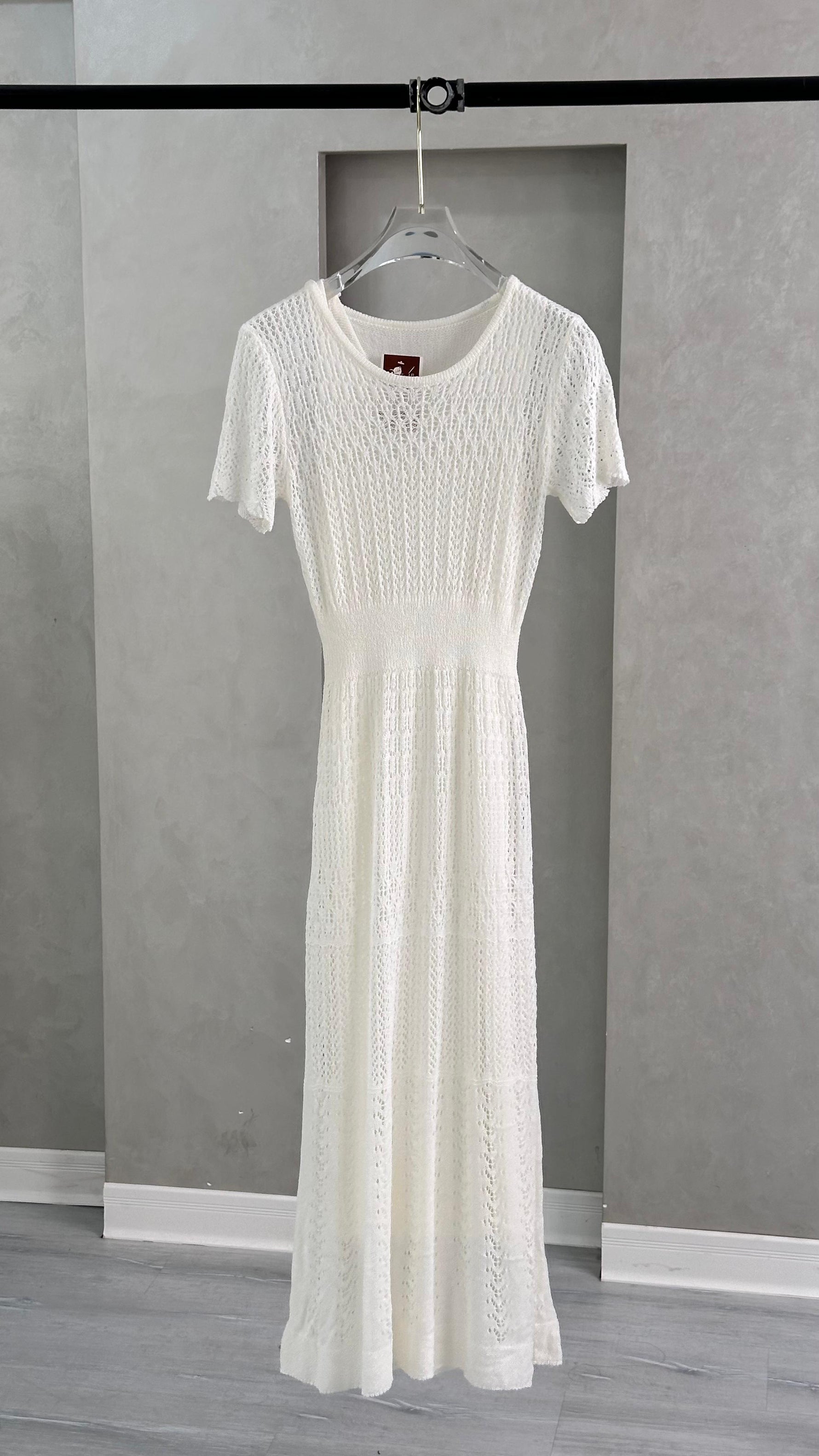 فستان شبك نص كم