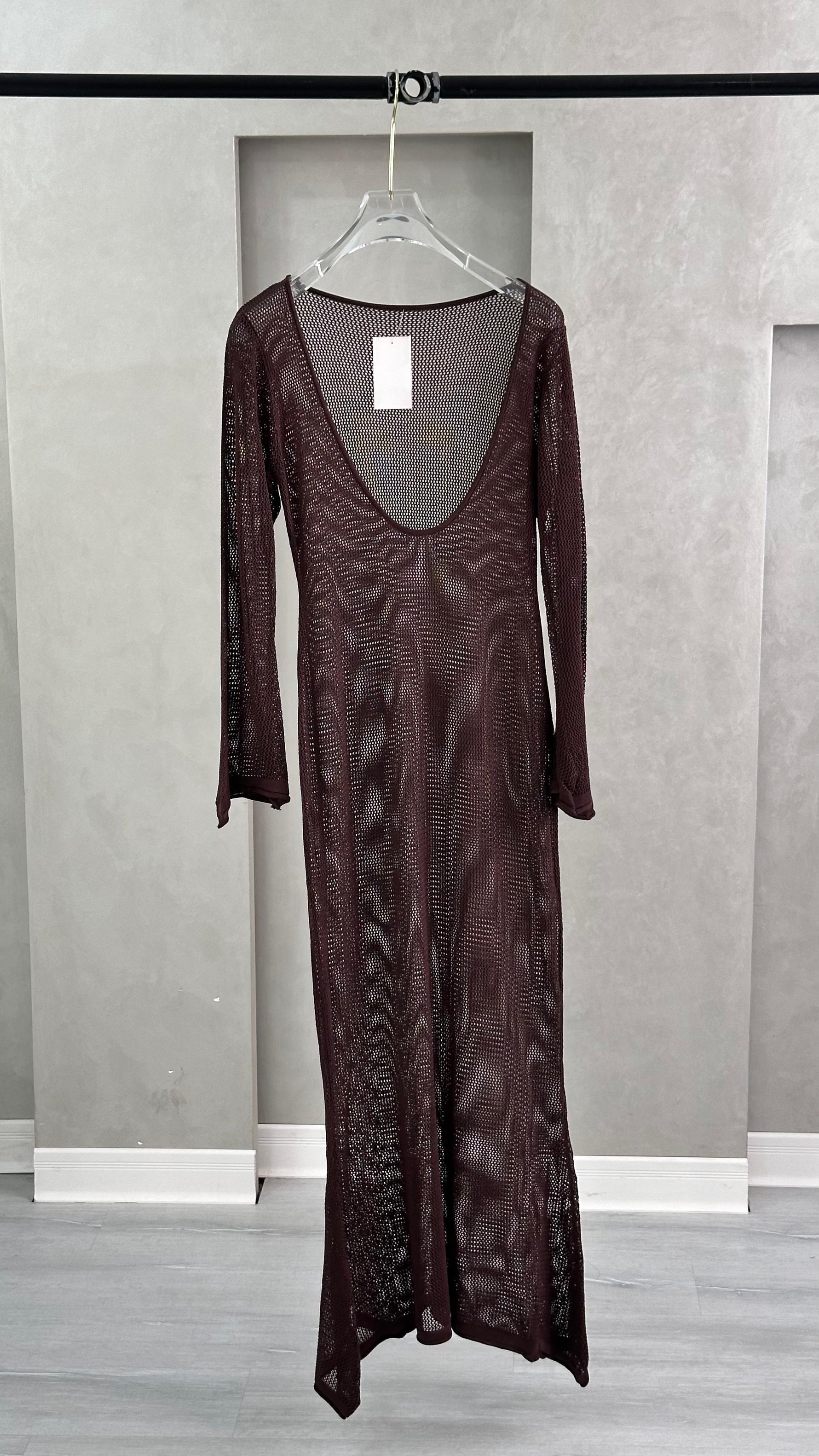 فستان شبك كم طويل