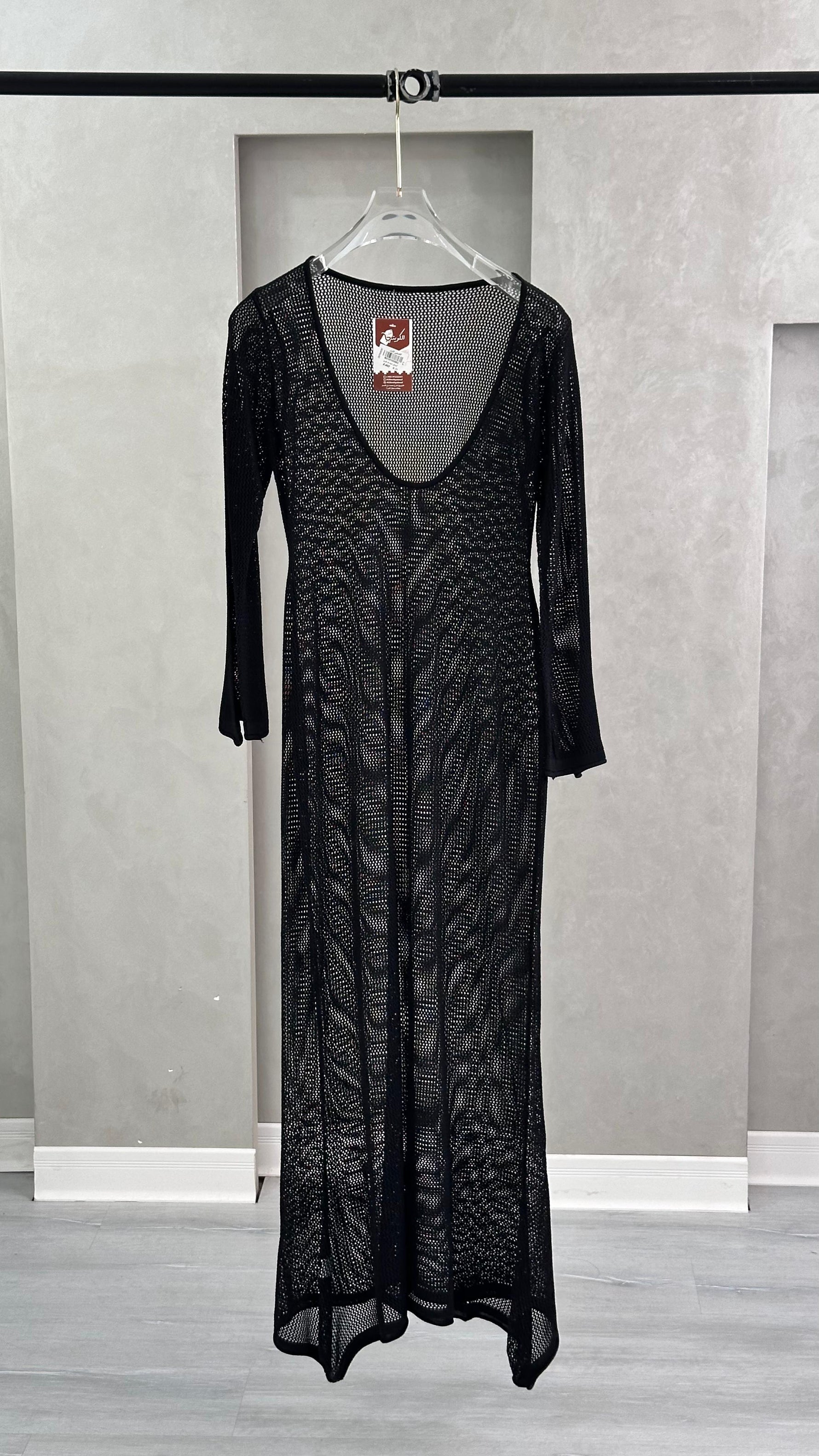 فستان شبك كم طويل