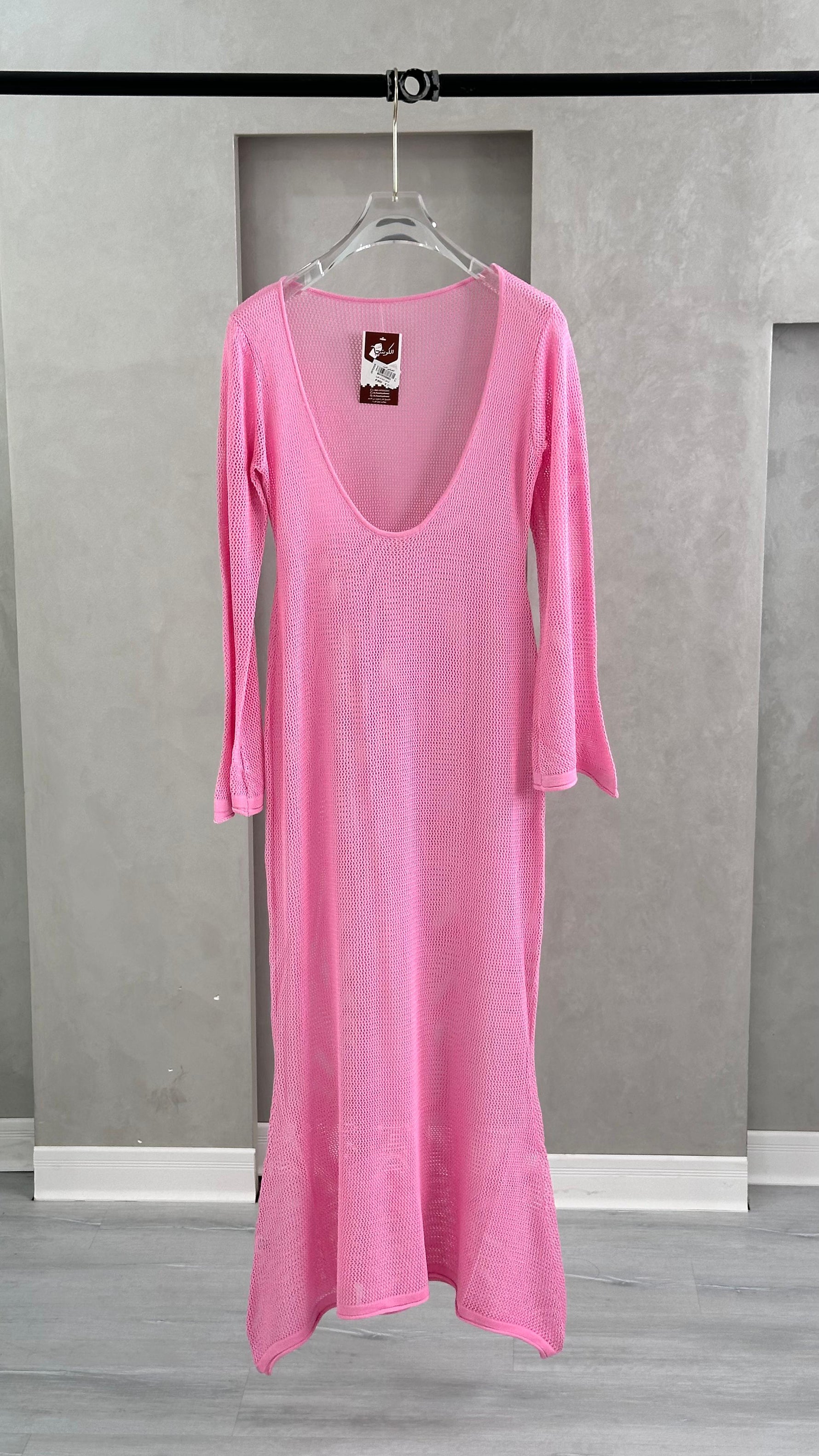 فستان شبك كم طويل