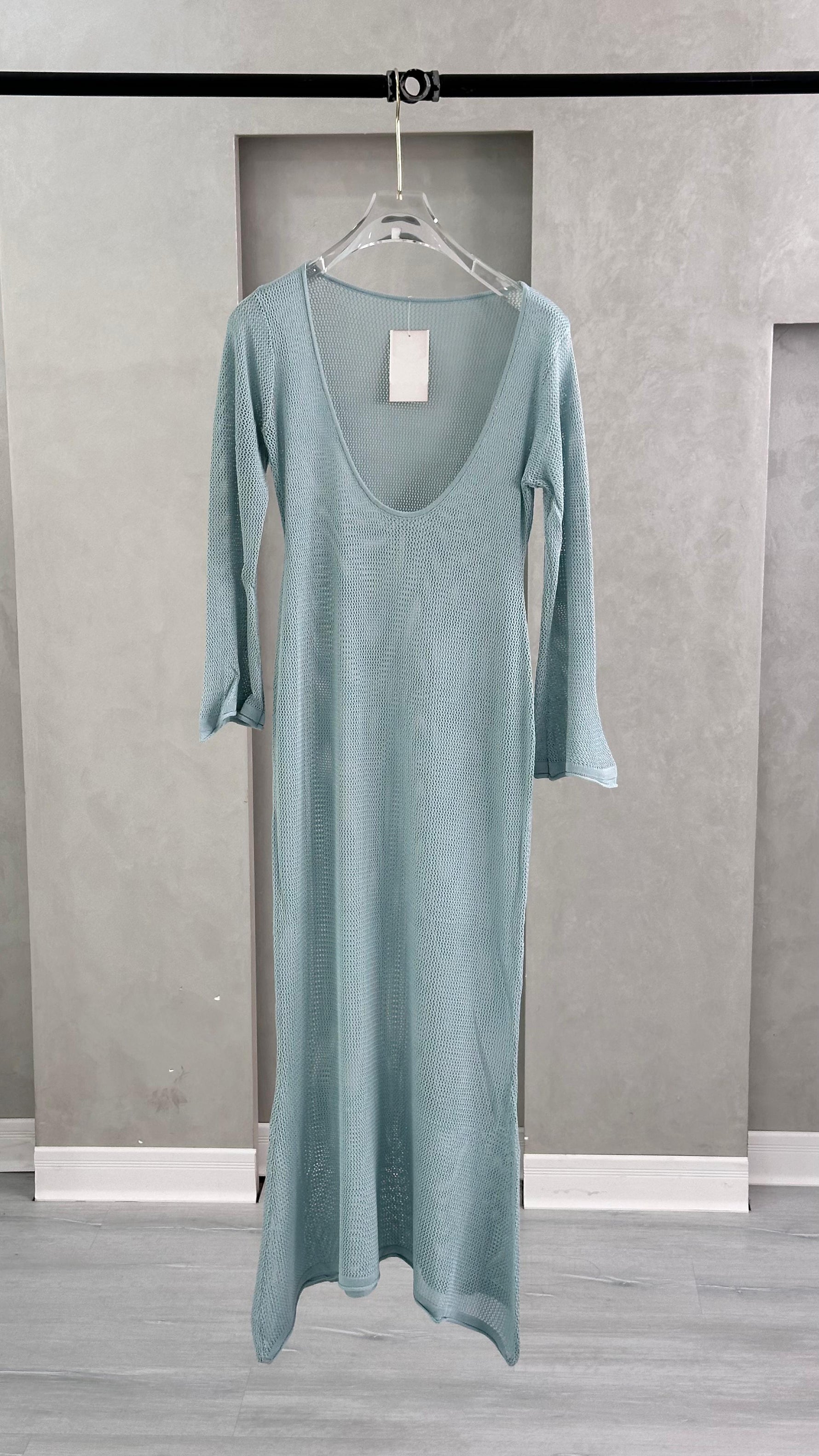 فستان شبك كم طويل