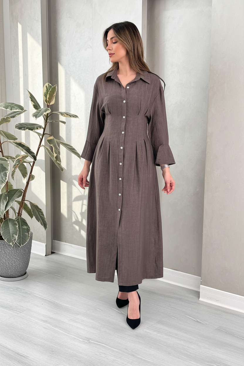 قميص طويل مع كسرات
