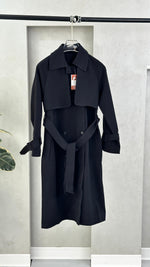 معطف كلاسيكي طويل بحزام ربط