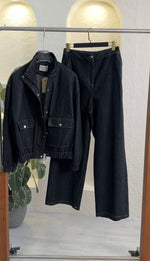 بدلة جينز بجاكيت مزموم الاسفل