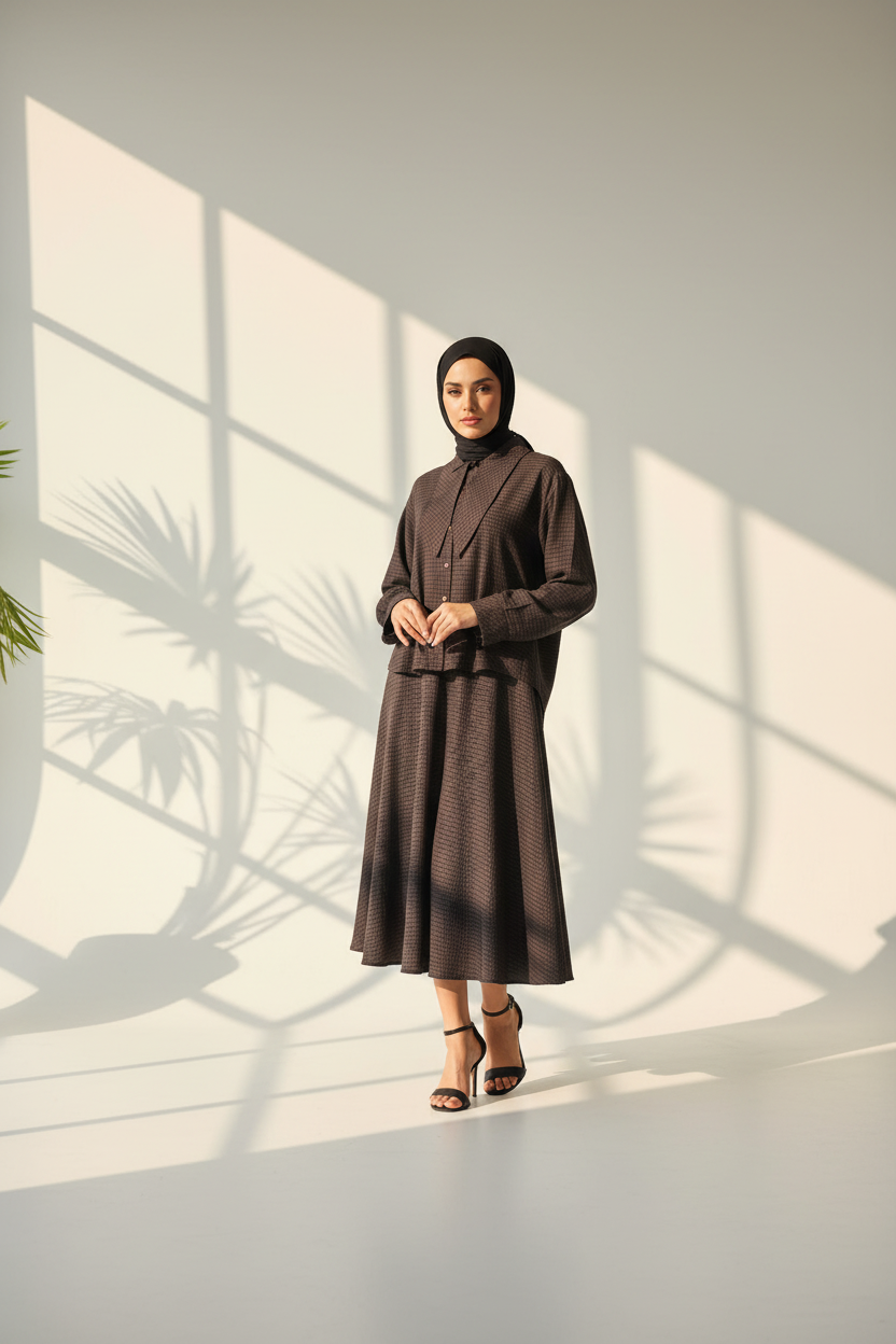 بدلة تنورة كاروهات