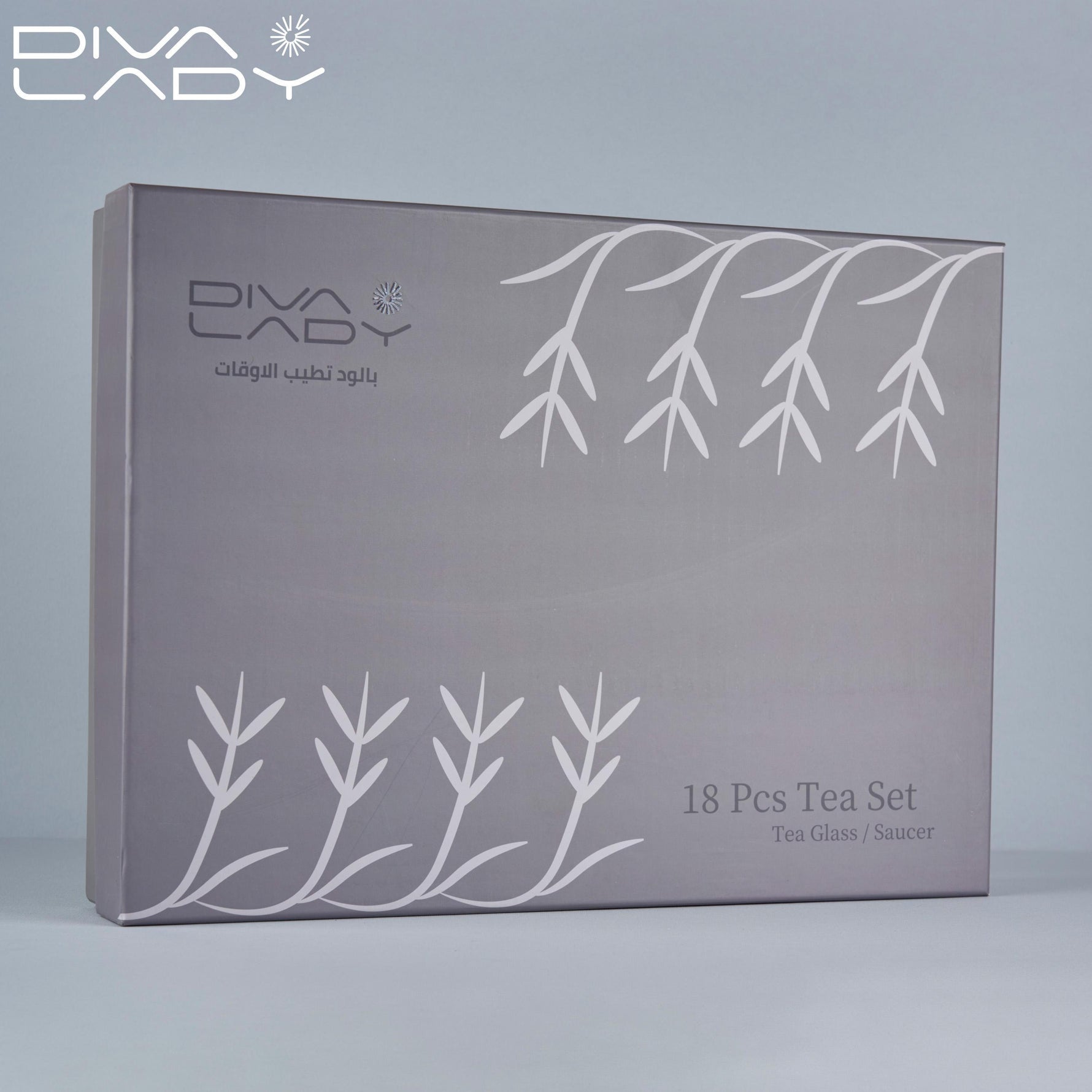 طقم استكانه وفنجان زجاجية