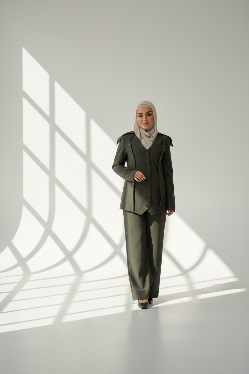 بدلة نسائى بتصميم عصري