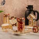 طقم استكانه وفنجان دبل 18 ق