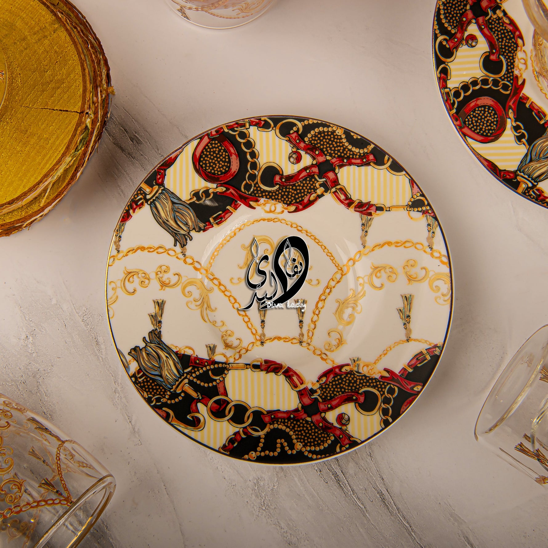 طقم استكانه وفنجان دبل 18 ق