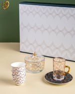 طقم استكانه مع فنجان 19 ق