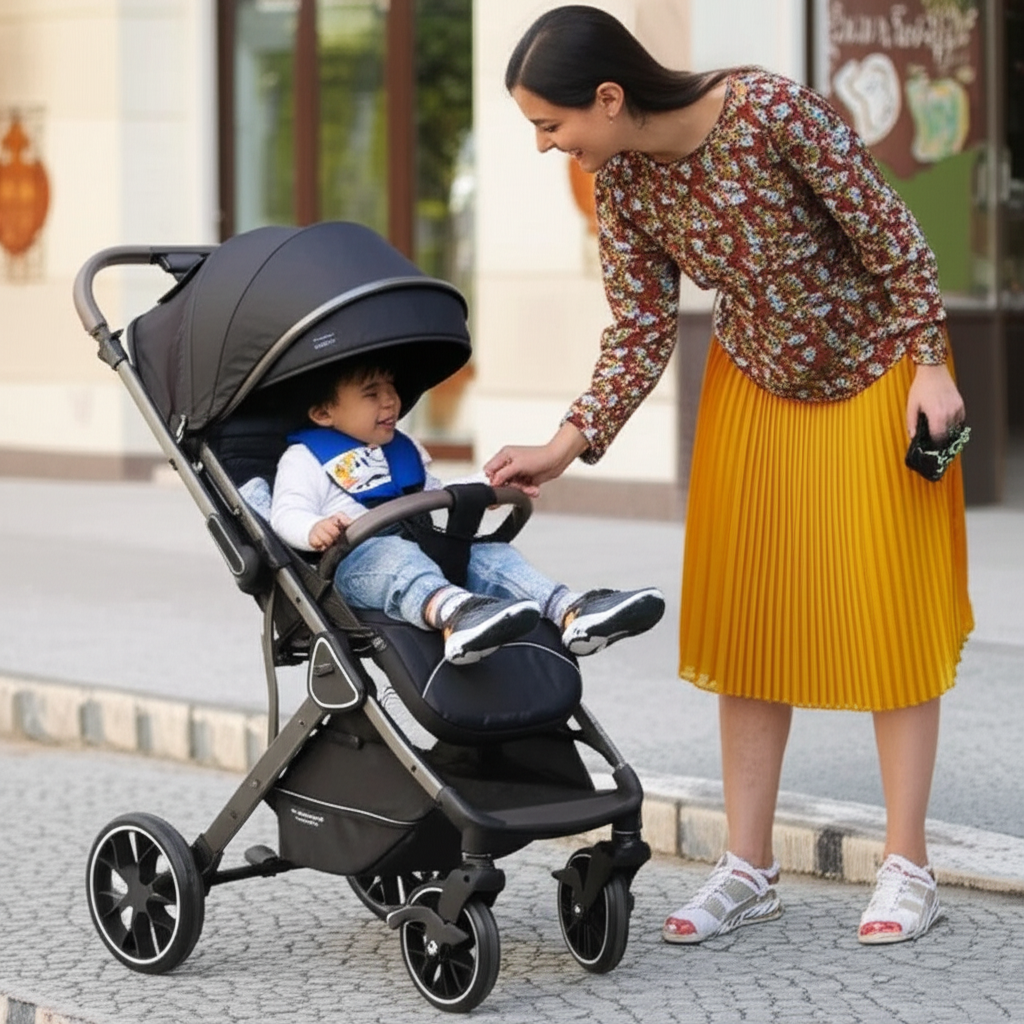 عربة أطفال فاخرة قابلة للطي