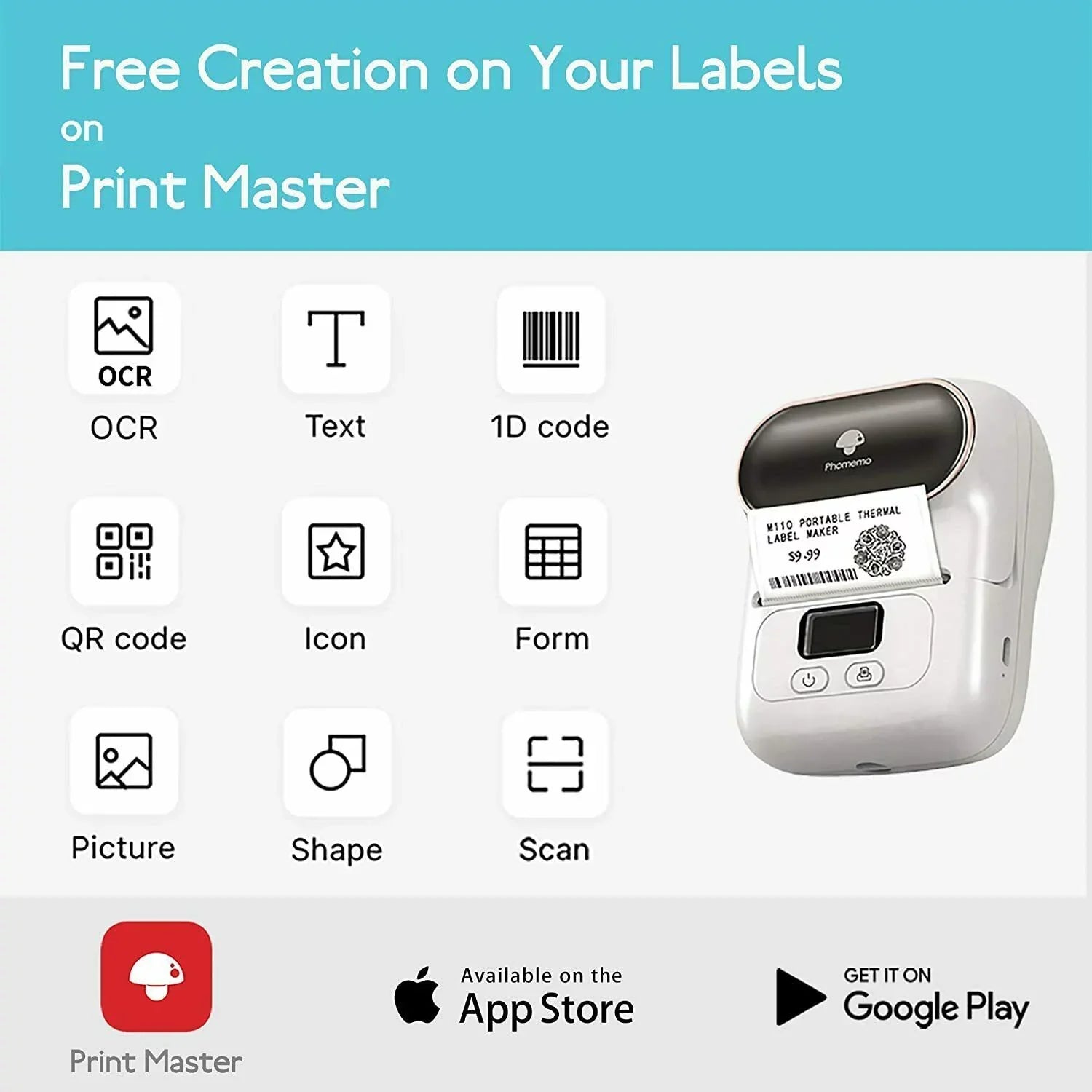 طابعة ملصقات بلوتوث  Phomemo M110