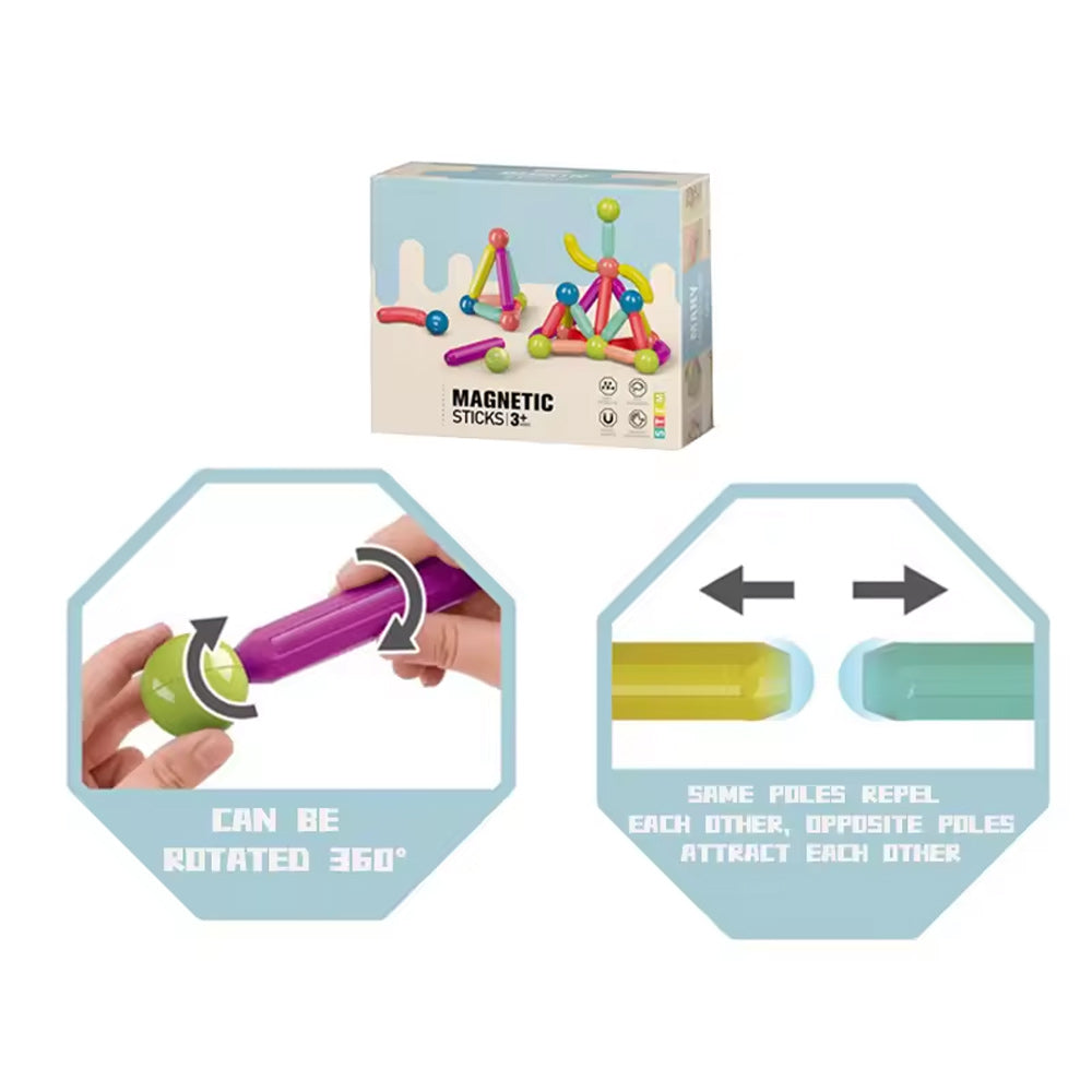 أعواد مغناطيسية مع كرات