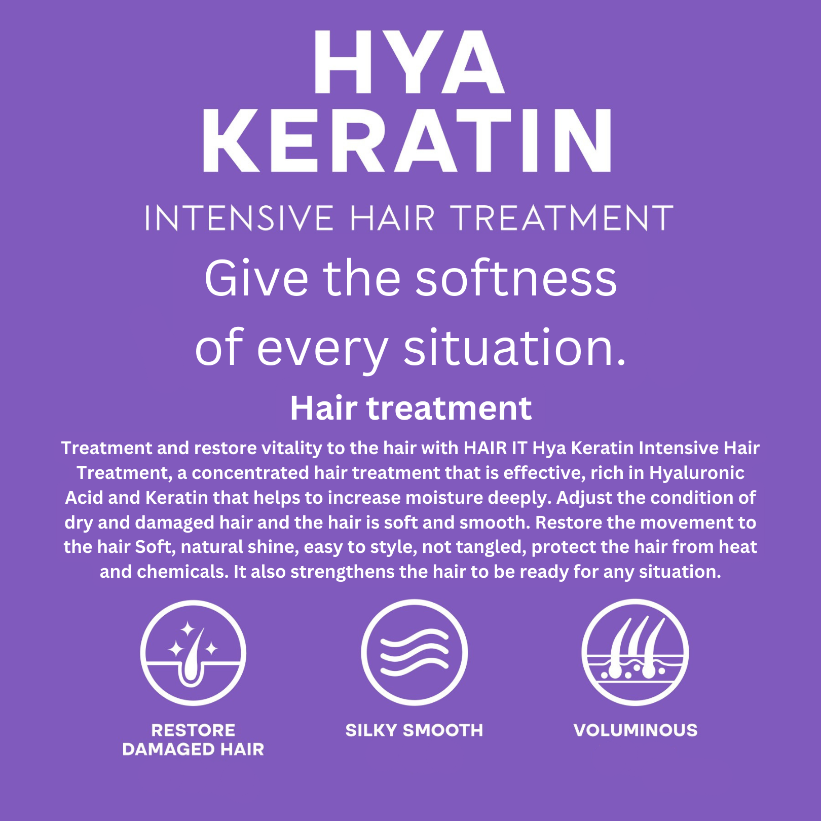 علاج الشعر المكثف HAIR IT HYA KERATIN –    جم120