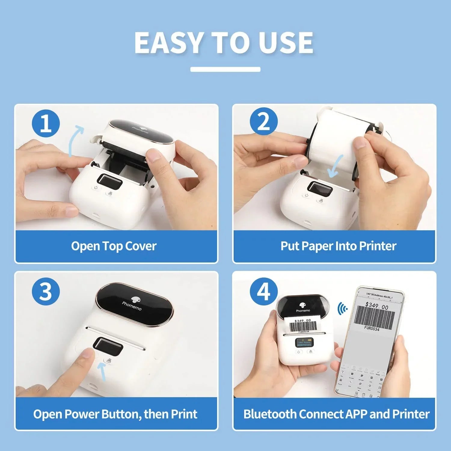 طابعة ملصقات بلوتوث Phomemo M110