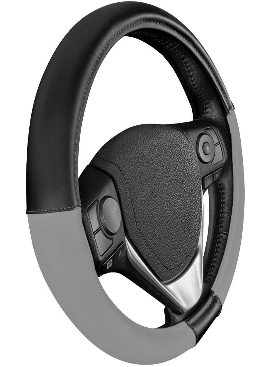 غطاء عجلة القيادة أسود+رمادي فاتح