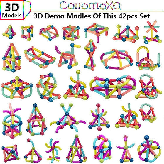 أعواد مغناطيسية مع كرات – 84 قطعة