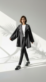 جاكيت نسائي عريض باكمام منفوخة