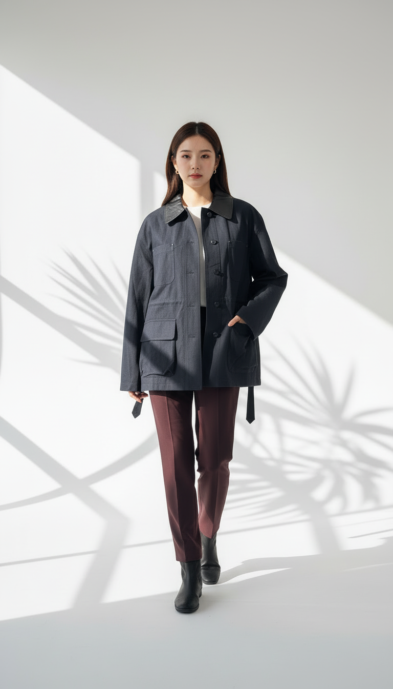 جاكيت نسائي قصير عريض