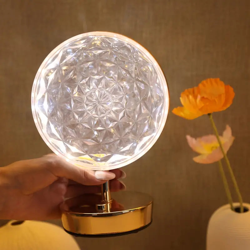 مصباح طاولة على شكل ندفة ثلجية