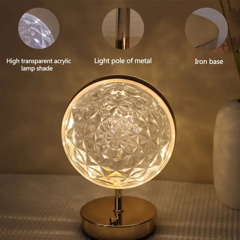 مصباح طاولة على شكل ندفة ثلجية