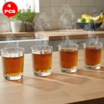 طقم أكواب زجاجية بسطح متعروج