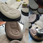 كرسي استرخاء مع وسادة قدم قابل للنفخ اليدوي