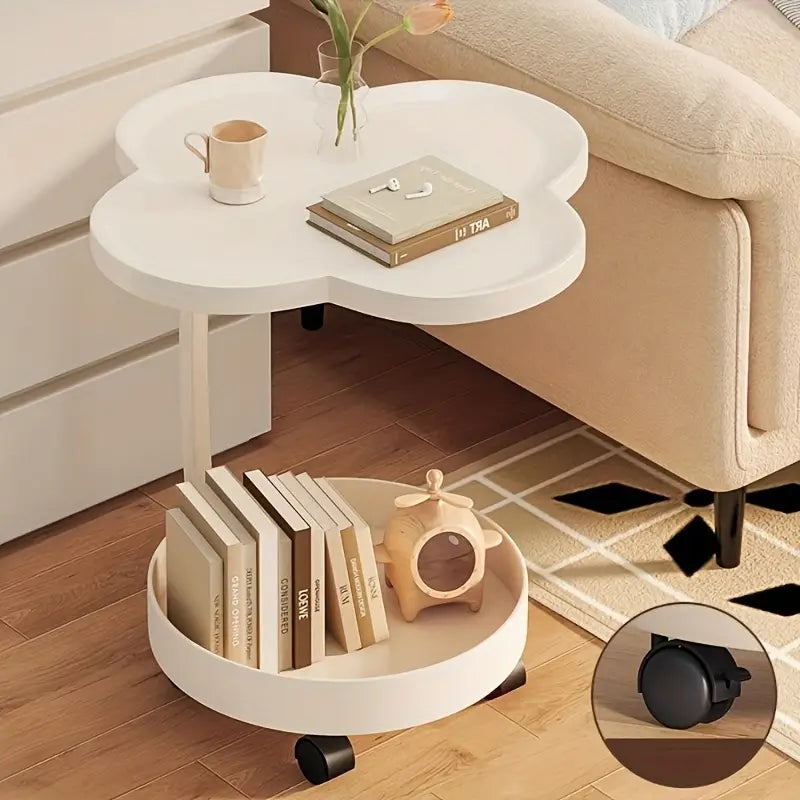 طاولة قهوة جانبية متحركة بعجلات