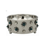 وعاء سلطة معدني بزخارف ورد