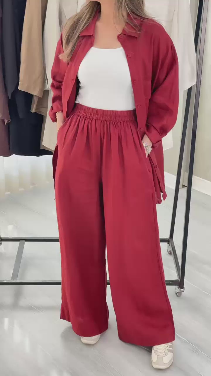 بدلة نسائي بخصر مطاطي