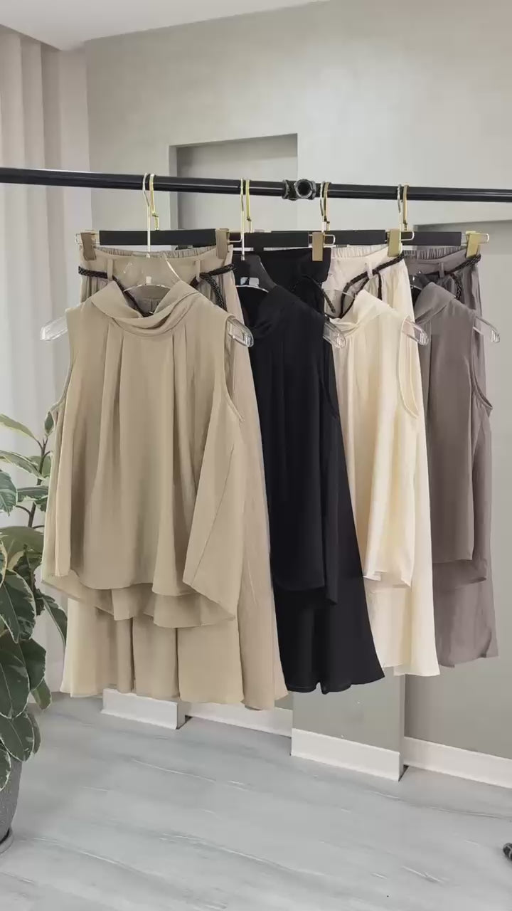 بدلة توب منسدل وتنورة