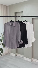 قميص لينن باكمام طويلة