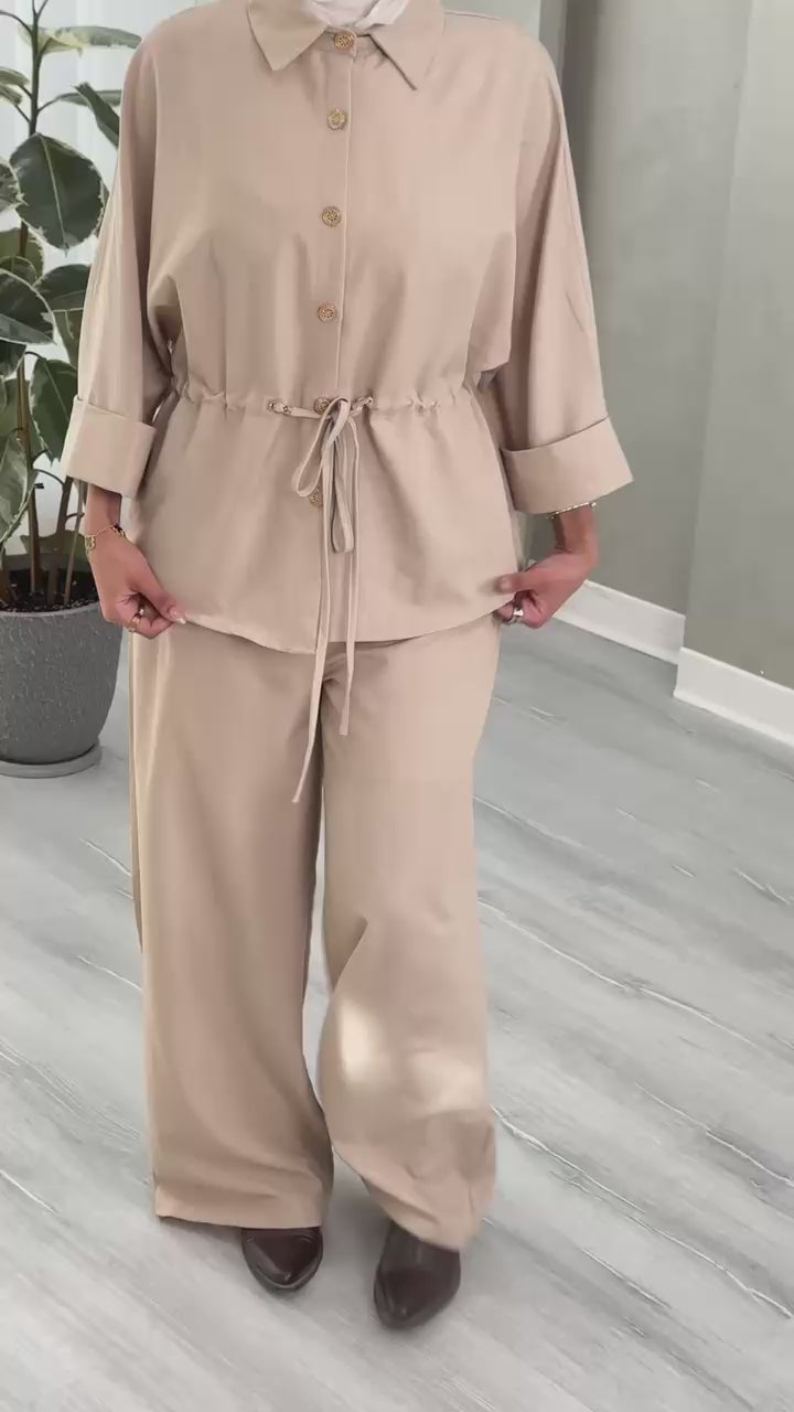 بدلة نسائي بحزام ربط